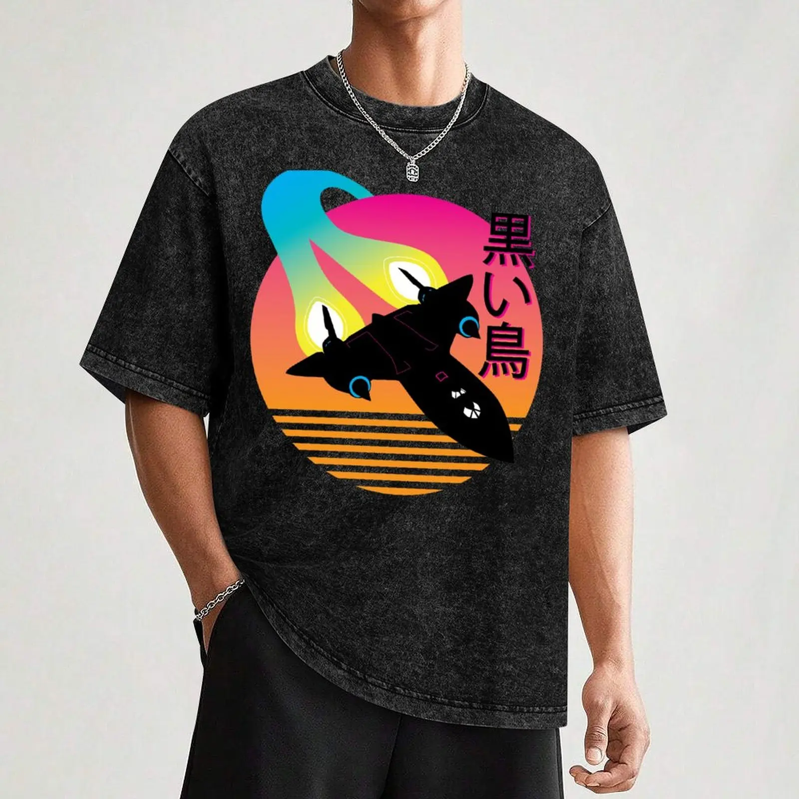 SR-71 Blackbird Vaporwave T-Shirt Work Wear Lightweight Tee - view 3