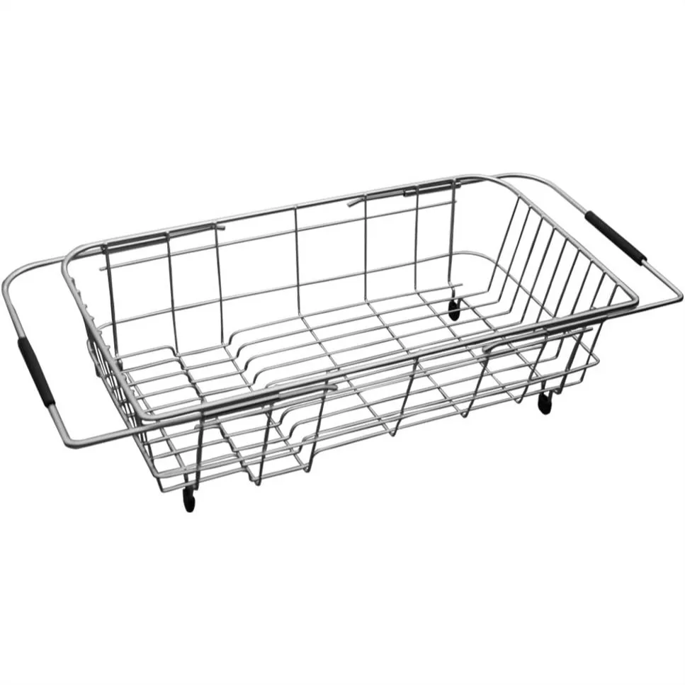 

Expandable Dish Drying Rack Over Kitchen Sink, 16.1" to 23" Stainless Steel Small Dish Drainer for Plates, Cups, Glasses, and