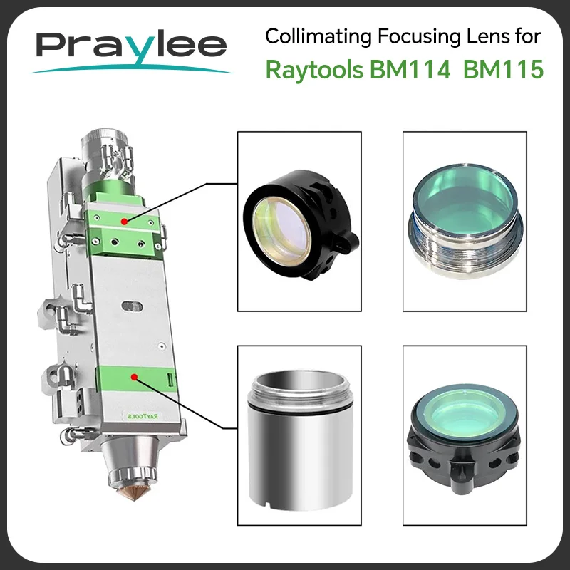 Raytools BM114 BM115 Fiber Laser Cutting Focus Lens D37 F100/F125/F150/F200 Collimator Lens Fiber Laser Cutting Head Parts