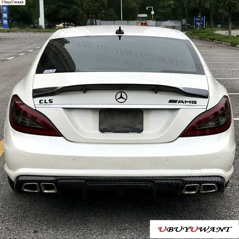 FOR Benz CLS Class W218 CLS 260 300 350 Carbon Fiber Car Rear Spoilers Trunk Tail Wing Lip Spoiler R Style 2011 - 2016 view 4