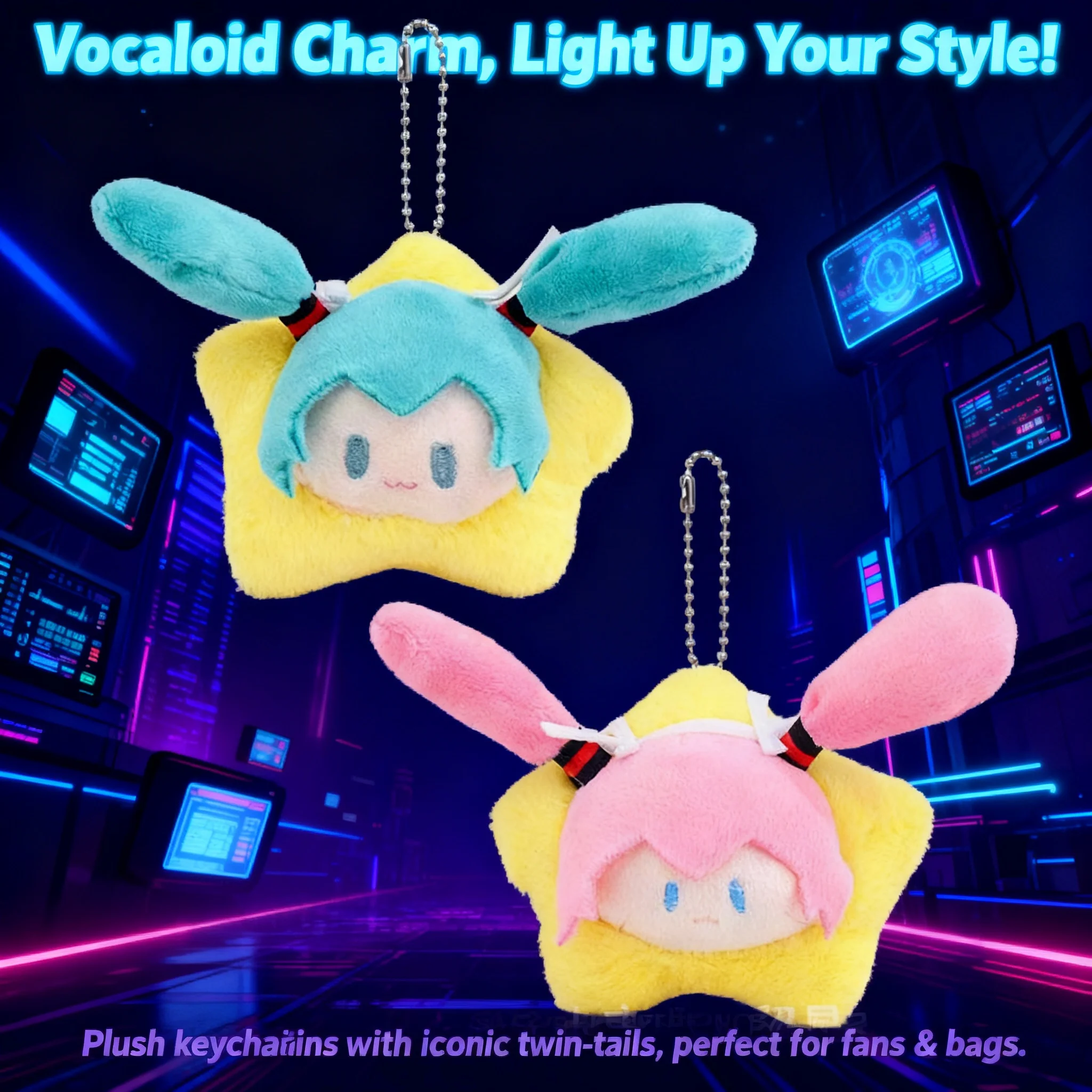 

Bilibili Hatsune Miku Starry Night Star Plush Toy Keychain MIKU Fufu Doll Hanging Ornament Anime Figure Collectible Gift for