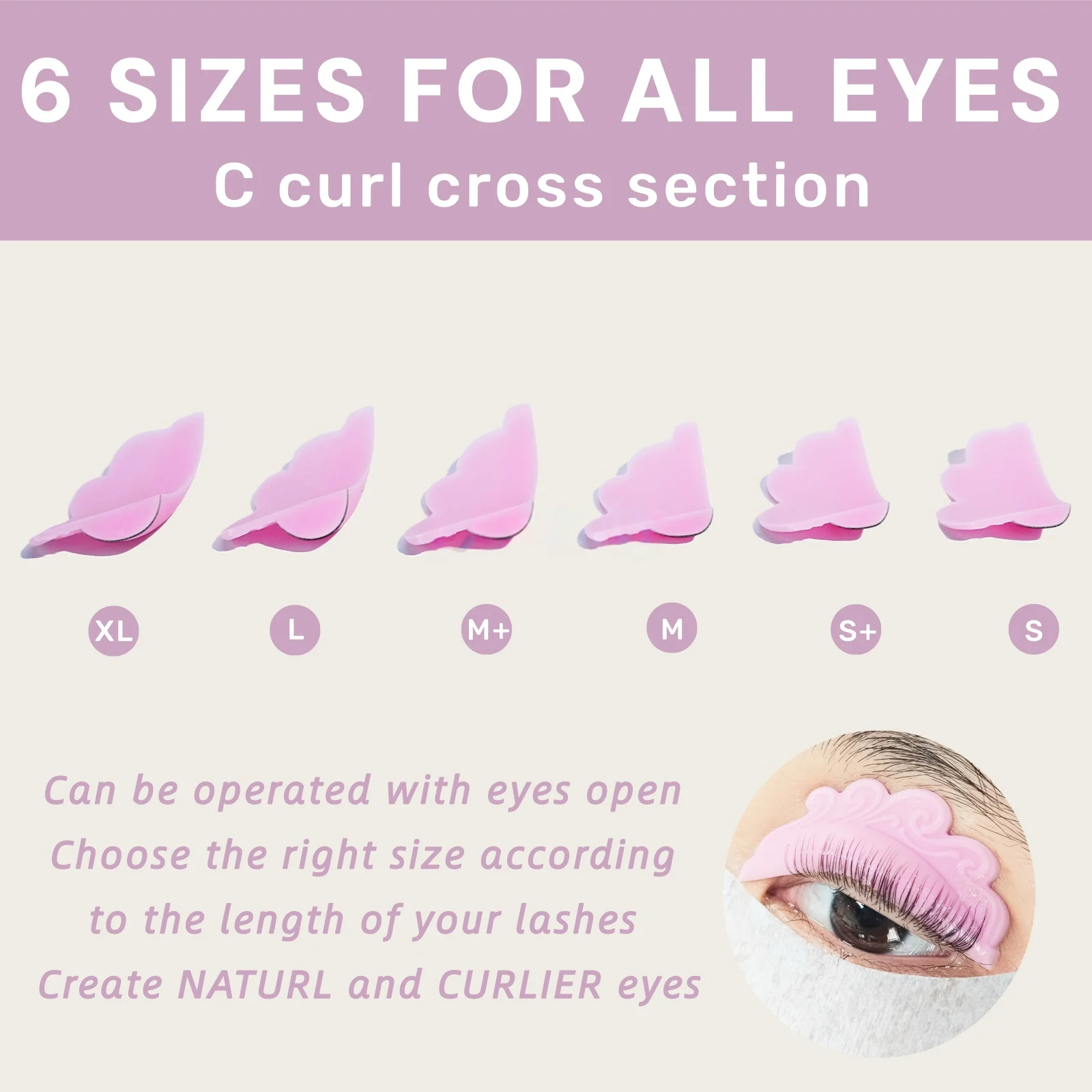 Lomansa 6 Paia C Curl Silicone Ciglia Perm Pad Ciglia Appiccicose Aste Scudo Sollevamento 3D Accessori Per Ciglia Strumento di Trucco