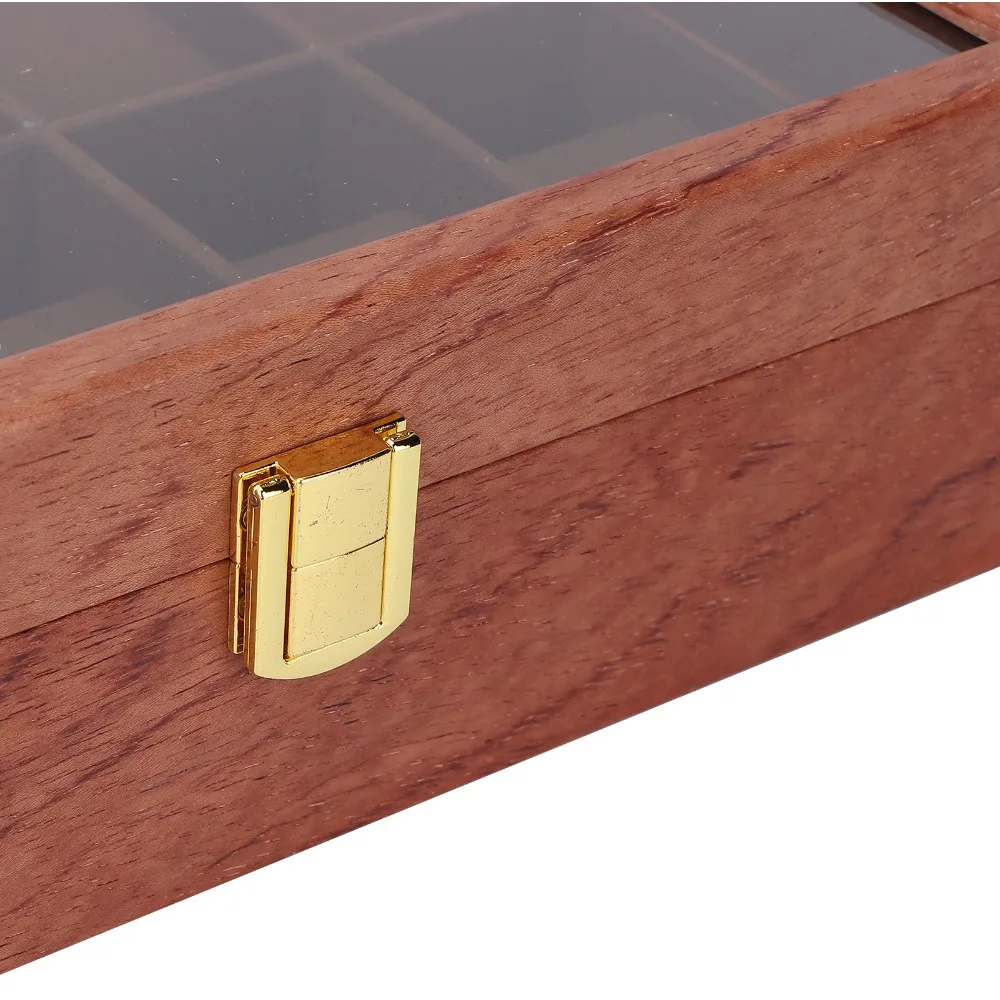 Large Composite Wood Watch Display Box Coffee colored watch pillow 26.5 x 20 x 8cm Watch Organizer Watch Box For Men