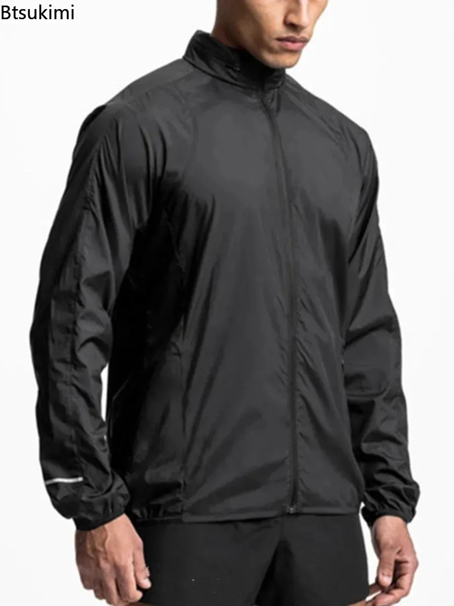 

New Spring Autumn Men's Fitness Running Jackets Stand-up Collar Zipper Gym Coats Men Loose Casual Jogging Outdoor Tracksuit Tops