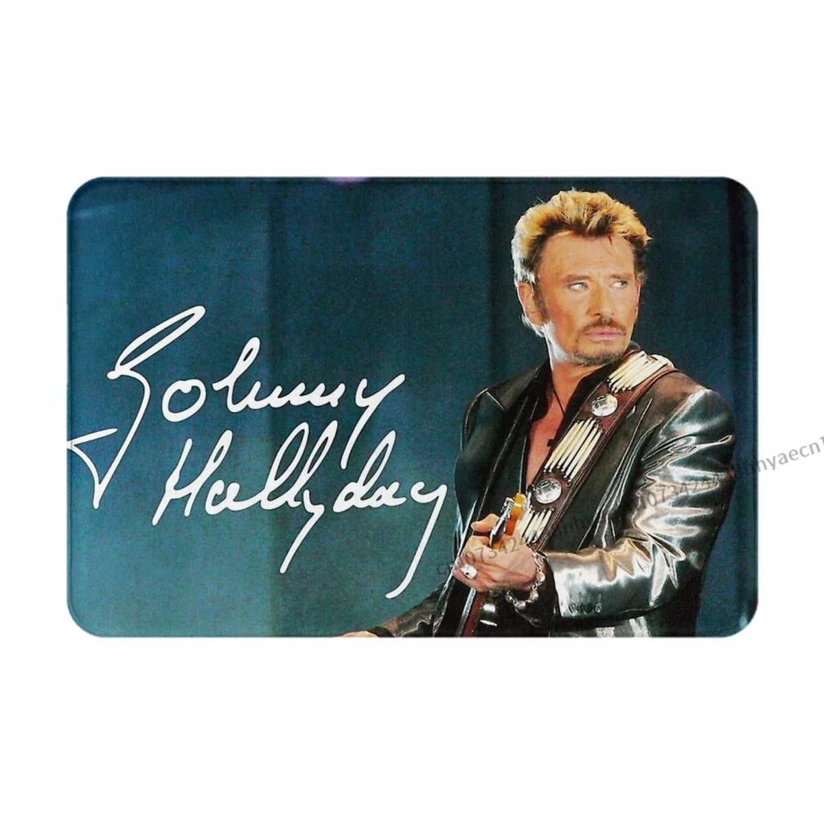 Johnny Hallyday Rock Music French Singer Bath Non-Slip Carpet Limited Access Bedroom Mat Welcome Doormat Home Decoration Rug