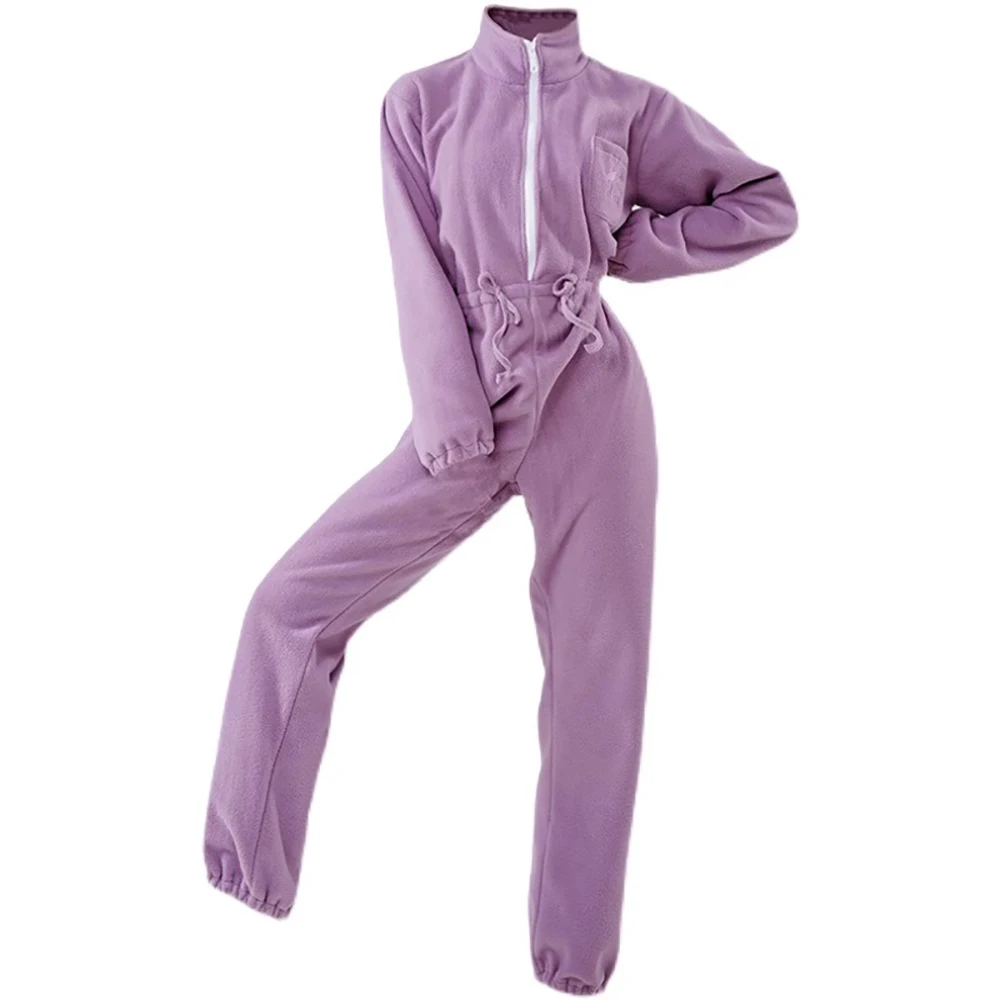 Ballet Winter Warm Up Clothes, Warm Up With Fleece and Practice Clothes, Shaken Fleece Thick Zipper Tied Dance Clothes, Jumpsuit