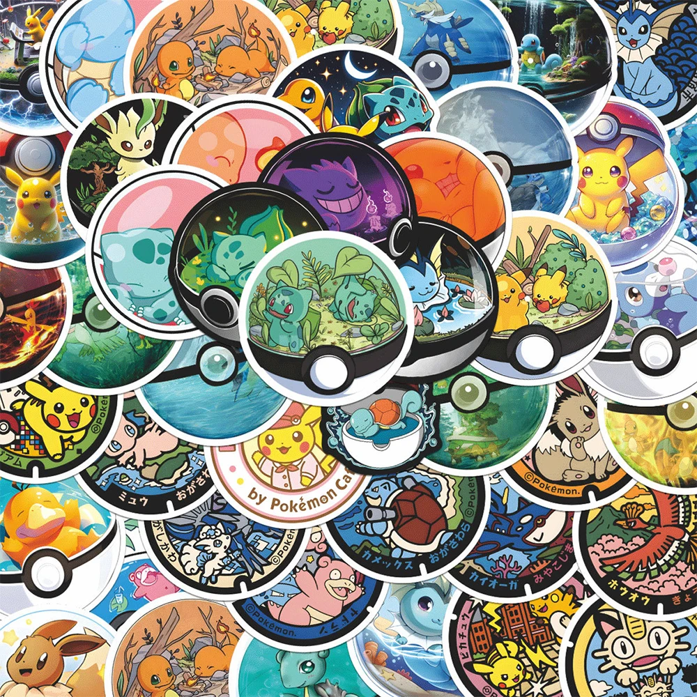 

10/30/71pcs Cute Pokemon Pikachu Cartoon Stickers Kawaii Poke Ball Anime Decals DIY Suitcase Phone Laptop Cool Sticker Kids Toys