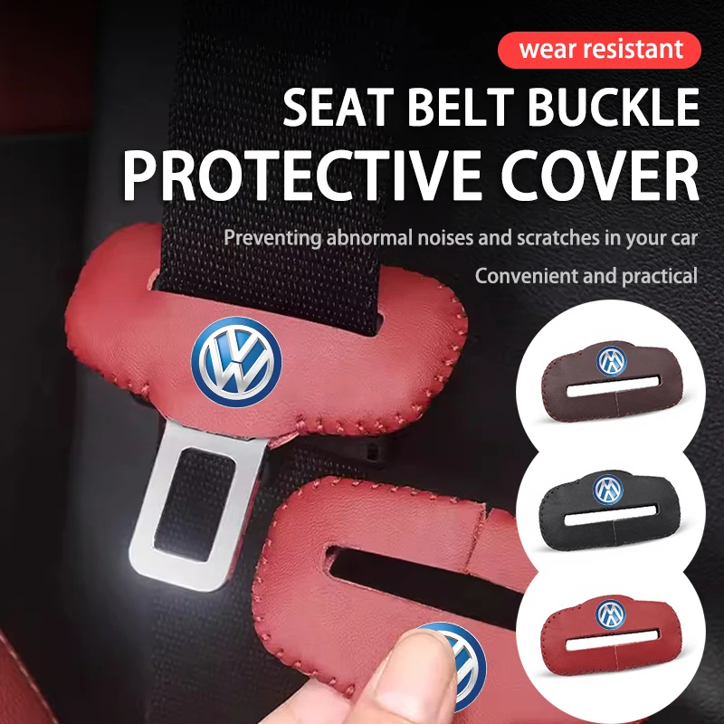 

Hub Caps For Volkswagen VW Leather Car Seat Belt Buckle Clip Anti-Scratch Protector Polo Jetta Sagitar Magotan Passat B5 B6 B7 C