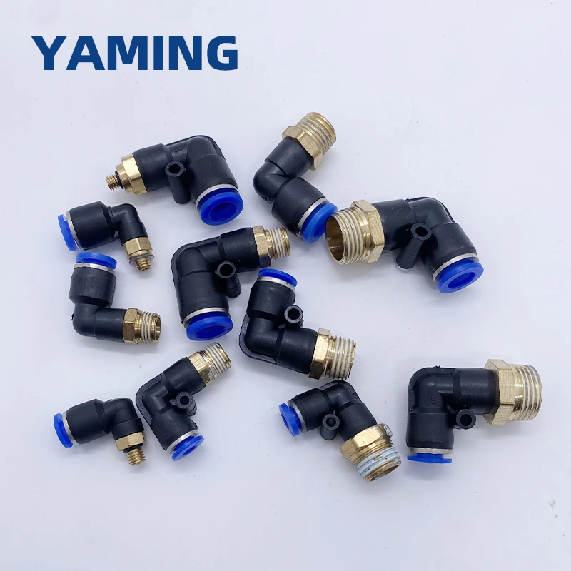 PL14-04 PL16-04 أجزاء موصل هوائي 90 درجة PL القصبة الهوائية الكوع تركيبات الهواء موصلات الخرطوم موضوع مربع