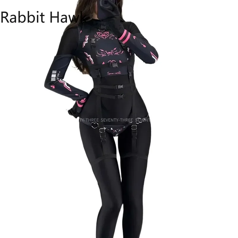 

Rabbit Hawk Game Anime Mech Medica Doctor Tight Fitting Bodysuit Mechanics Uniform Outfit Cosplay Costume Robo-Agent Imp Punk