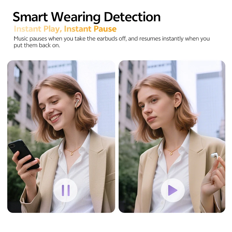 QCY MeloBuds N70 سماعات أذن لاسلكية ANC قابلة للتكيف بلوتوث 6.0 LDAC صوت عالي الدقة 6 ميكروفونات شحن لاسلكي سماعات 50 ساعة IPX5