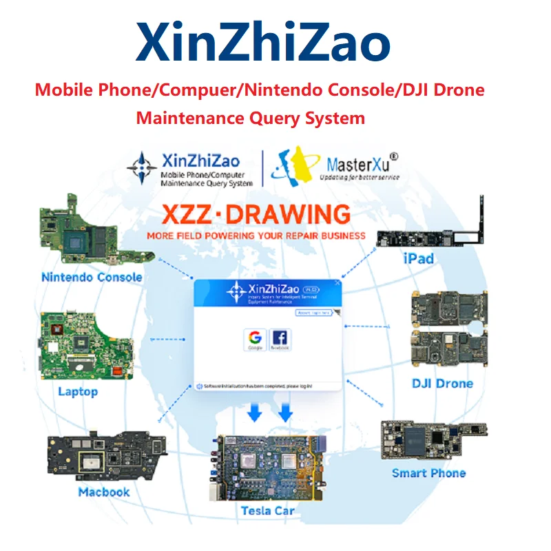 Xinzhizao صيانة نظام التحقيق التخطيطي آيفون باد هواوي الشرف الأسود القرش Redmi سامسونج الدوائر رقائق إصلاح