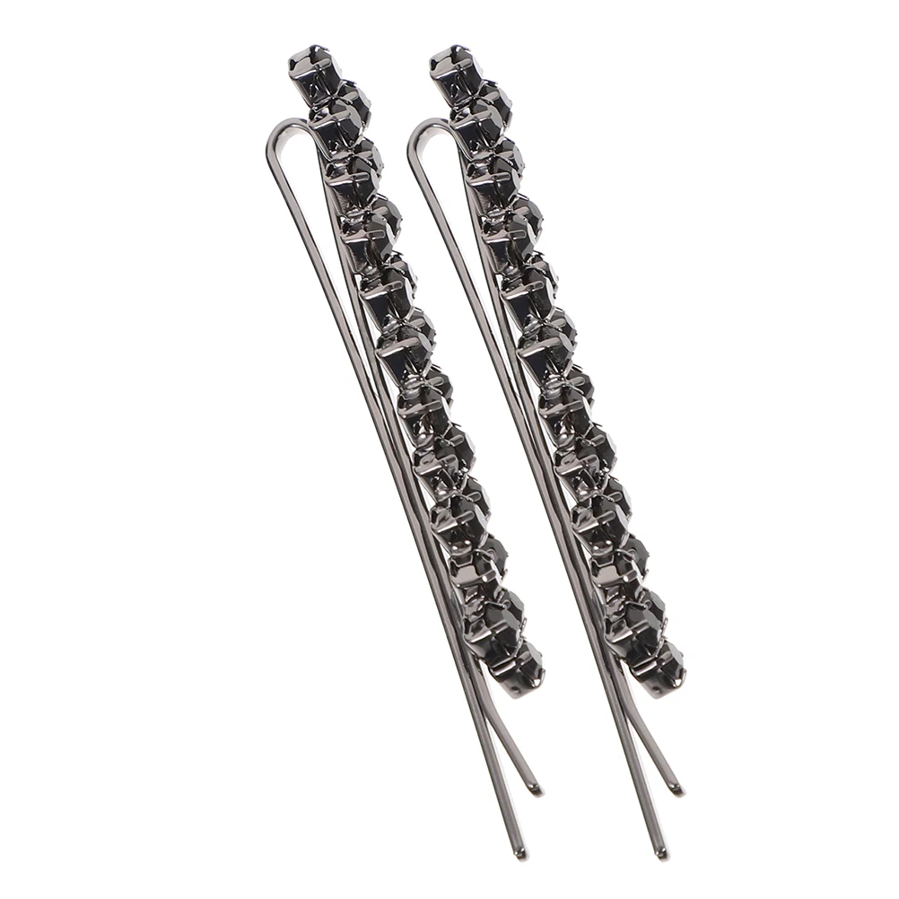 

2pcs Hairpin Small Barrettes Sparkle Bangs Clip Decorative Rhinestone Metal Rose Bling Hair Jewelry Accessories