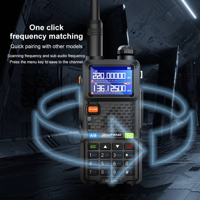 Baofeng UV-5RH Pro Max 15W walkie talkie six band one click copy frequency, 999 channel, USB transceiver bidirectional HAM 50km