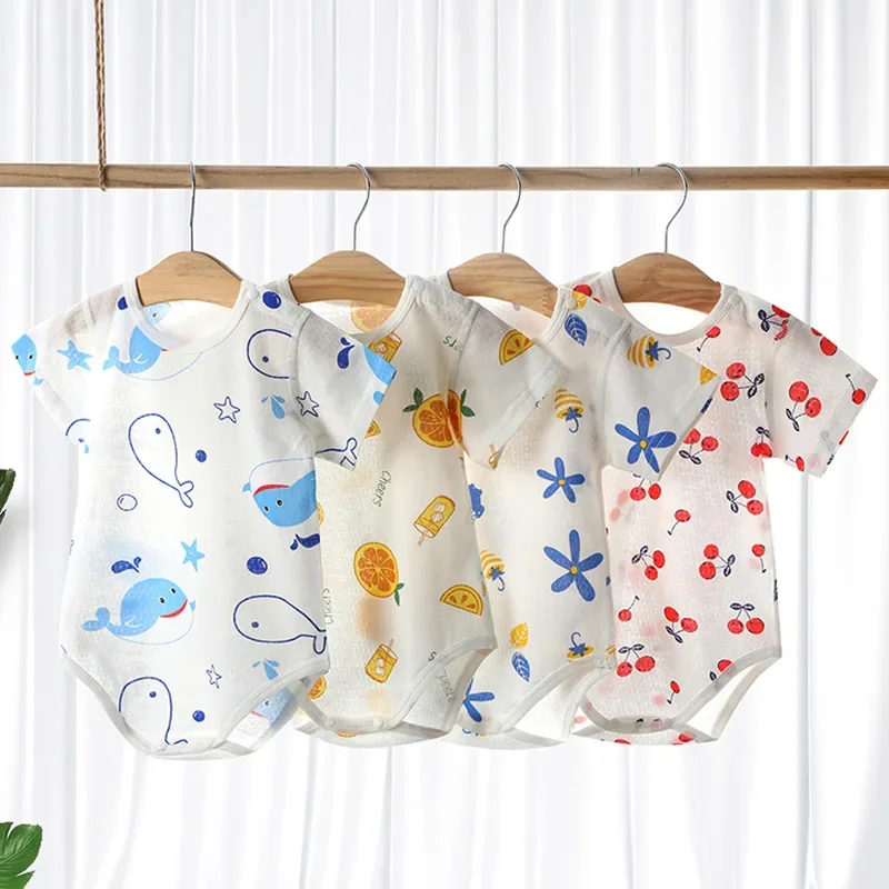 High Quality Newborn Pajamas Baby Summer Rompers 100% Cotton Infant Body Short Sleeve Baby Jumpsuit Baby Boy Girl Romper Clothes