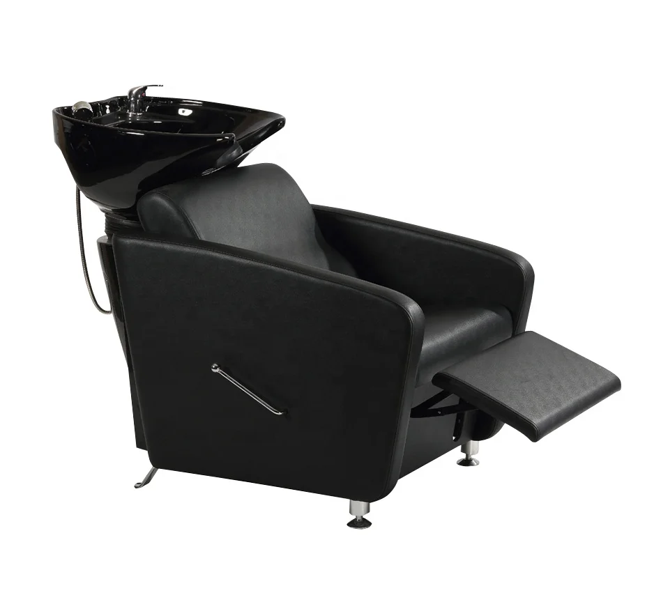 Electric Shampoo Bed,  Salon Hair Washing Chair,  Ceramic Basin,  Adjustable Reclining,  PU Leather, Beauty Salon Equipment