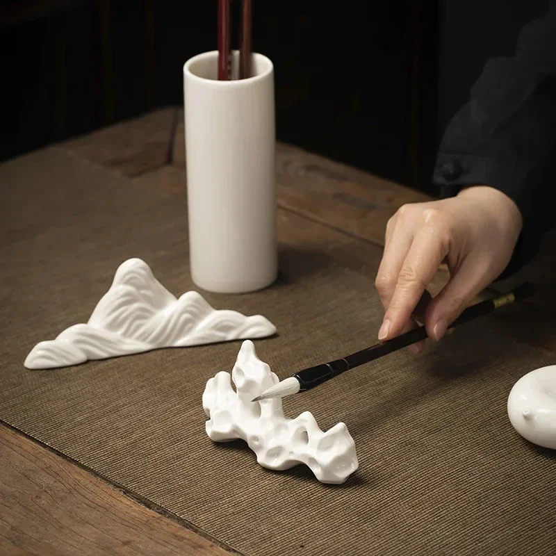 

Керамический держатель для кисточек для еды, ручка для китайской каллиграфии, акварельная краска, принадлежности для школы