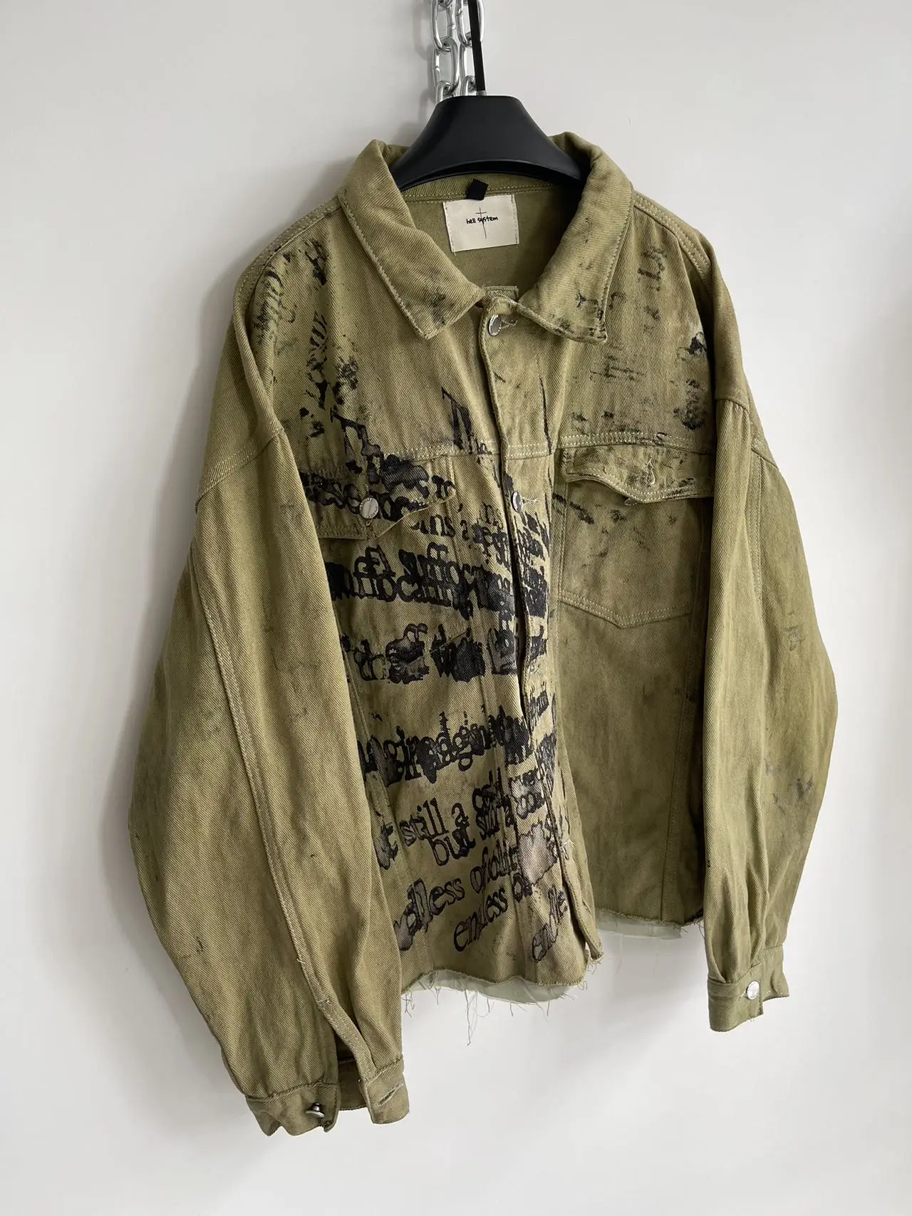 Wasteland Style Wear Dirty Dyed Handmade Profile Distressed Jacket for Men and Women