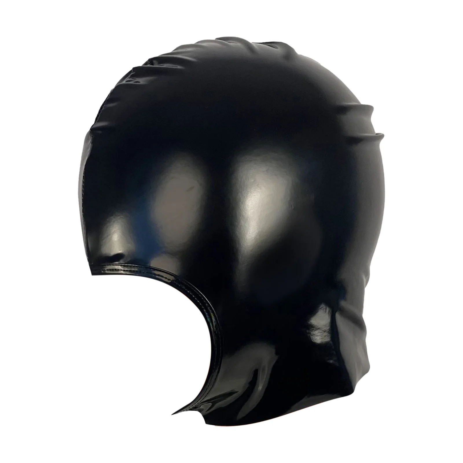 Womens Mens Latex Face Mask PU Bronzing Cloth Open Mouth Head Cover Couples Adult Full Face Mask for Role Play Costume Clubwear
