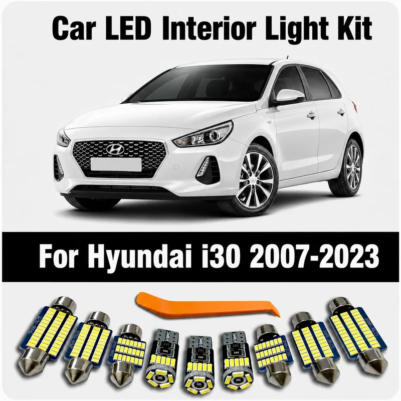 LED Interior Reading Light Bulb Kit For Hyundai i30 MK1 MK2 MK3 FD GD PD N 2007- 2018 2019 2020 2021 2022 2023 Accessories
