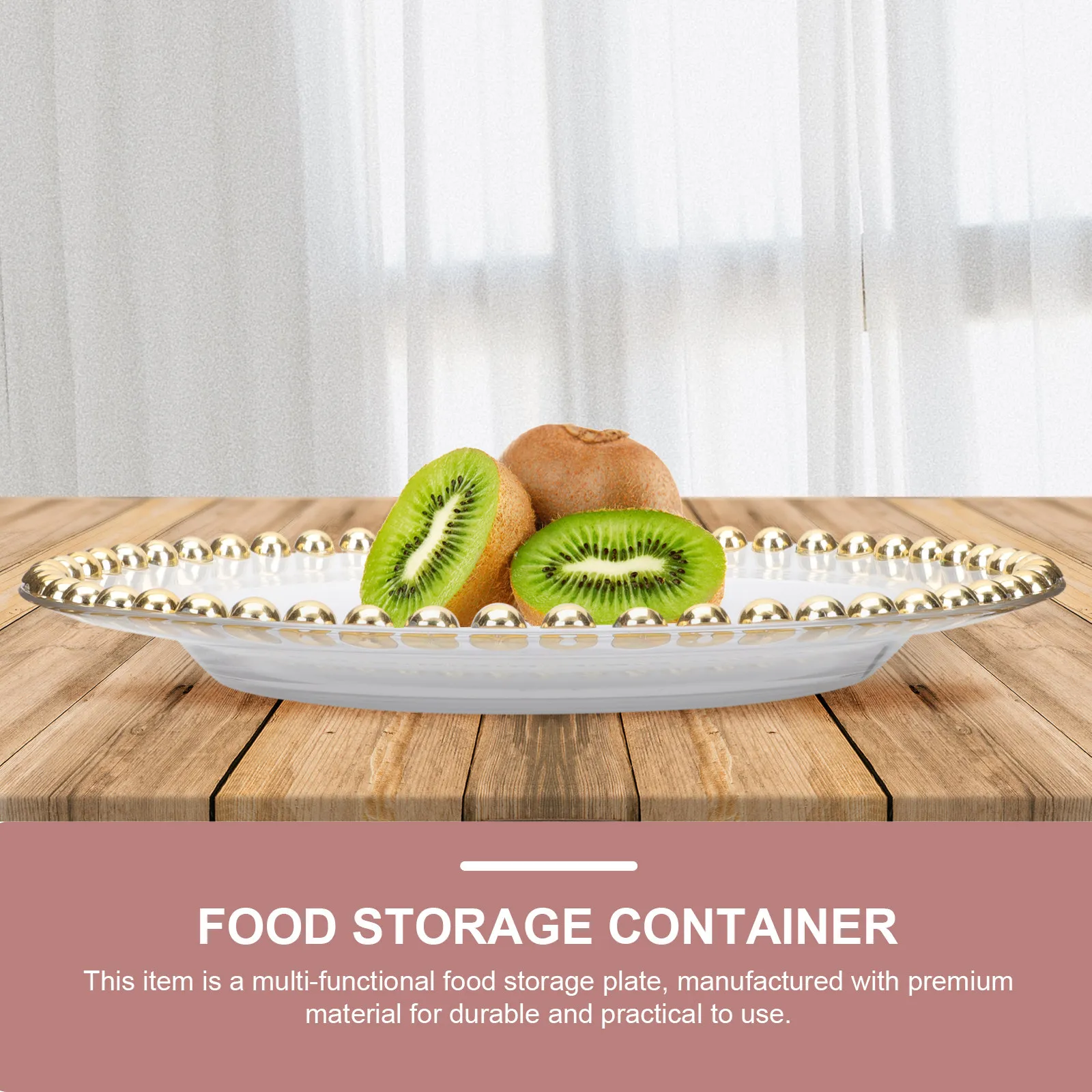 Piring Kaca Berlapis Emas Mult - Food Storage Restaurant ulasan dan harga