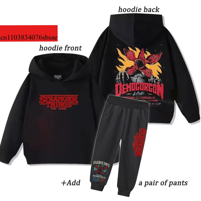 2026 זול פופולרי Stranger Things שחרור חדש לבנים ובנות ללבוש יומיומי גרפיקה סגנון סתיו חורף הודי טרקסוט