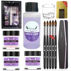 Acrylic Nail Kit Acrylic Powder and Liquid Set, Monomer Liquid Set with Nail Brush, Nail Powder Kit