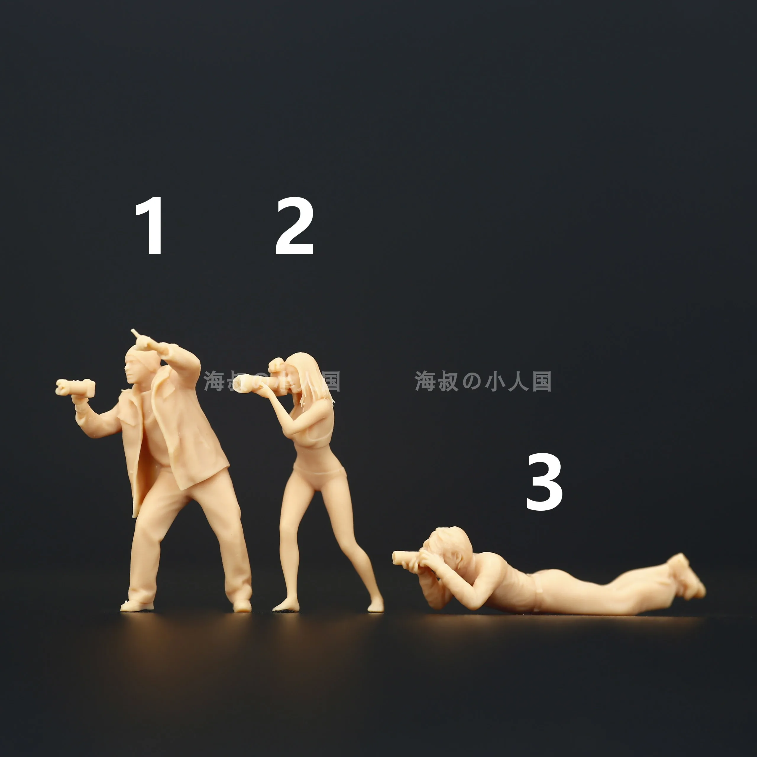 

Miniatures Figurine A299 1/87 1/64 1/43 Male Female Photographer Figures Doll 3D Print Diorama Sand Table Scene Props Display