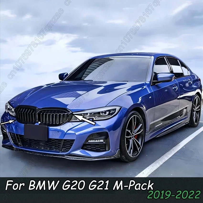 Car Front Bumper Single Slat Grille Kidney Racing Grills Compatible For BMW 3 Series G20 G21 318i 320i M340i 2019-2022 M-Pack