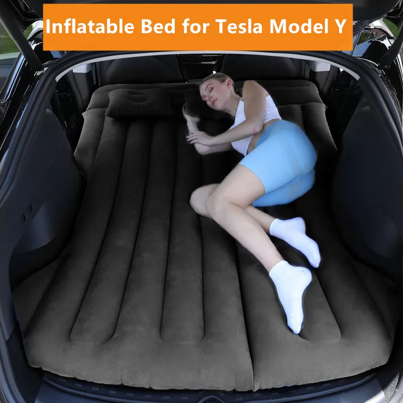 Car Air Inflation Mattress For Tesla Model Y Auto SUV Trunk Inflatable Pad Folding Sleeping Mat Air Bed for Travel Camping Nap