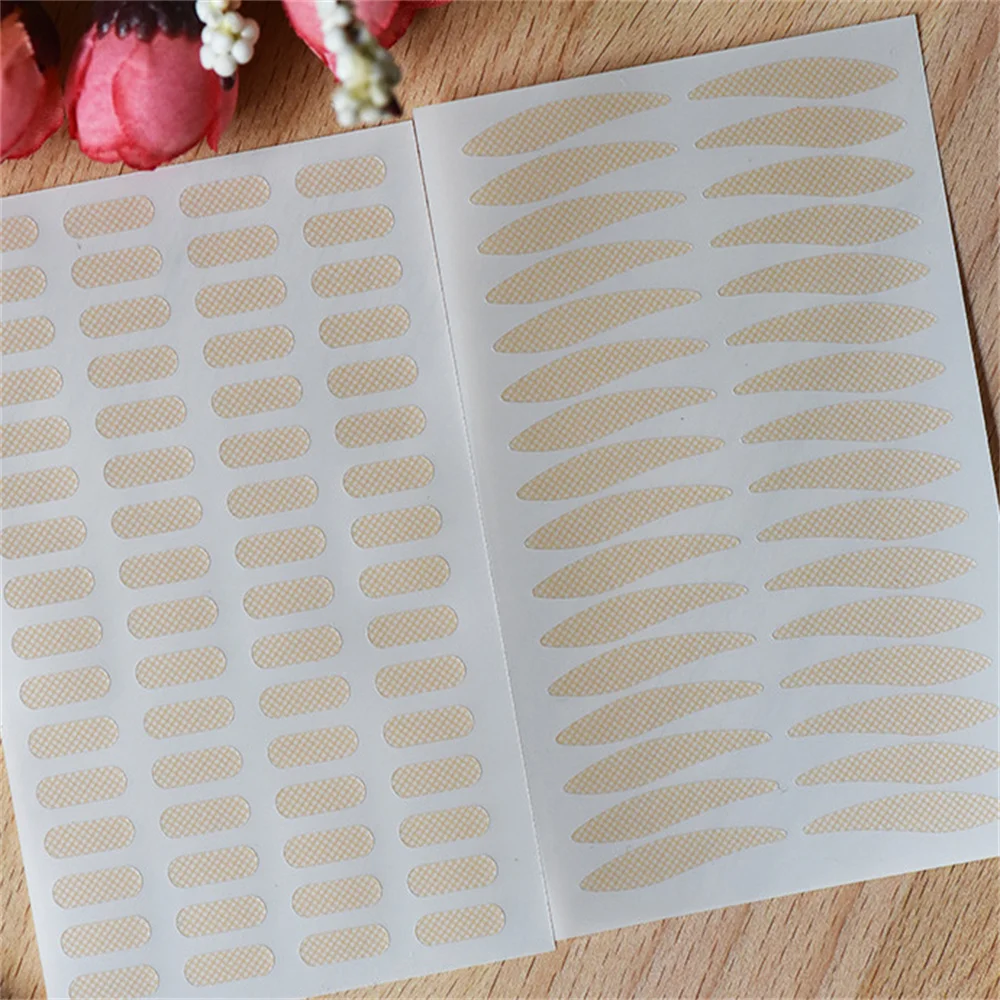 Adesivi in fibra impermeabile per palpebre 10 fogli Nastro autoadesivo invisibile per doppia palpebra in pizzo Adesivo per palpebre per trucco da donna