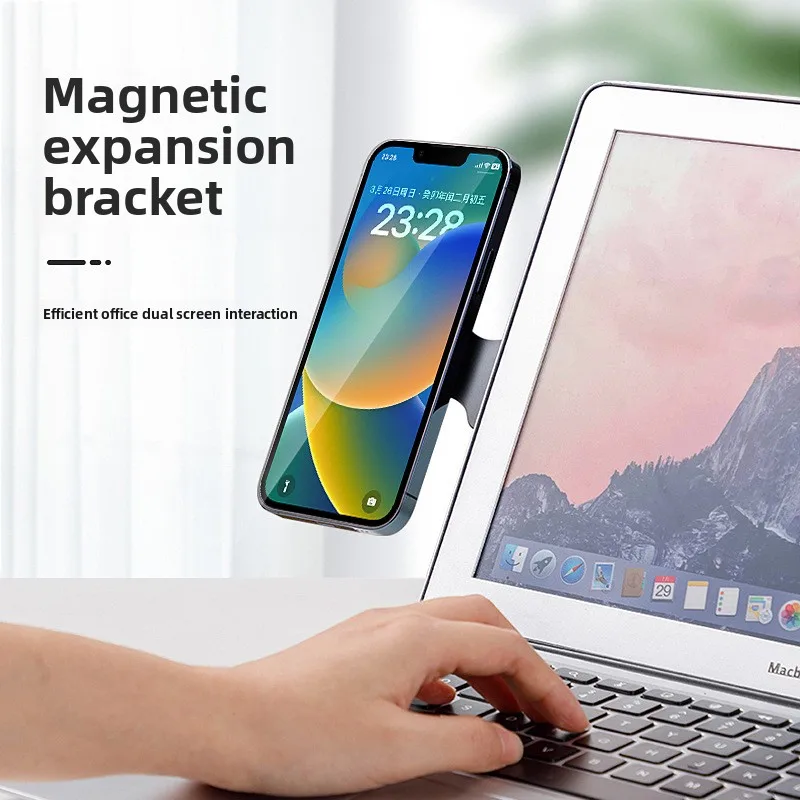 

Rotation Smartphone Laptop Back Mount Magnetic Phone Holder for Magsafe iPhone 16 15 14 13 17 Pro Max Notebook Accessories Stand