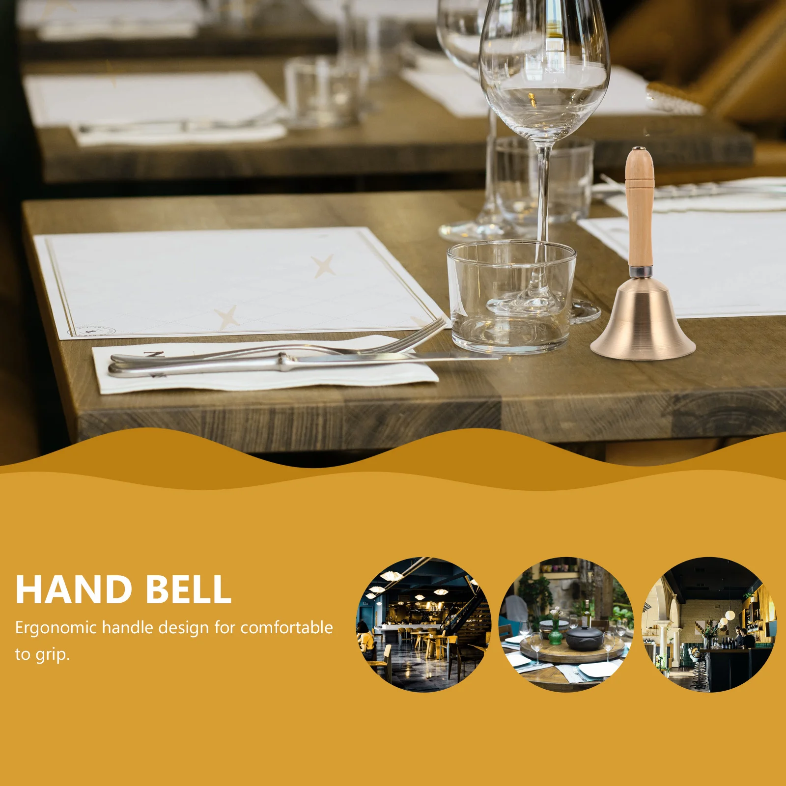جرس يدوي لعيد الميلاد من النحاس لحفلات العشاء لمكالمات الخدمة في المطاعم والمدرسة والمنزل والعطلات وديكور الجو الاحتفالي