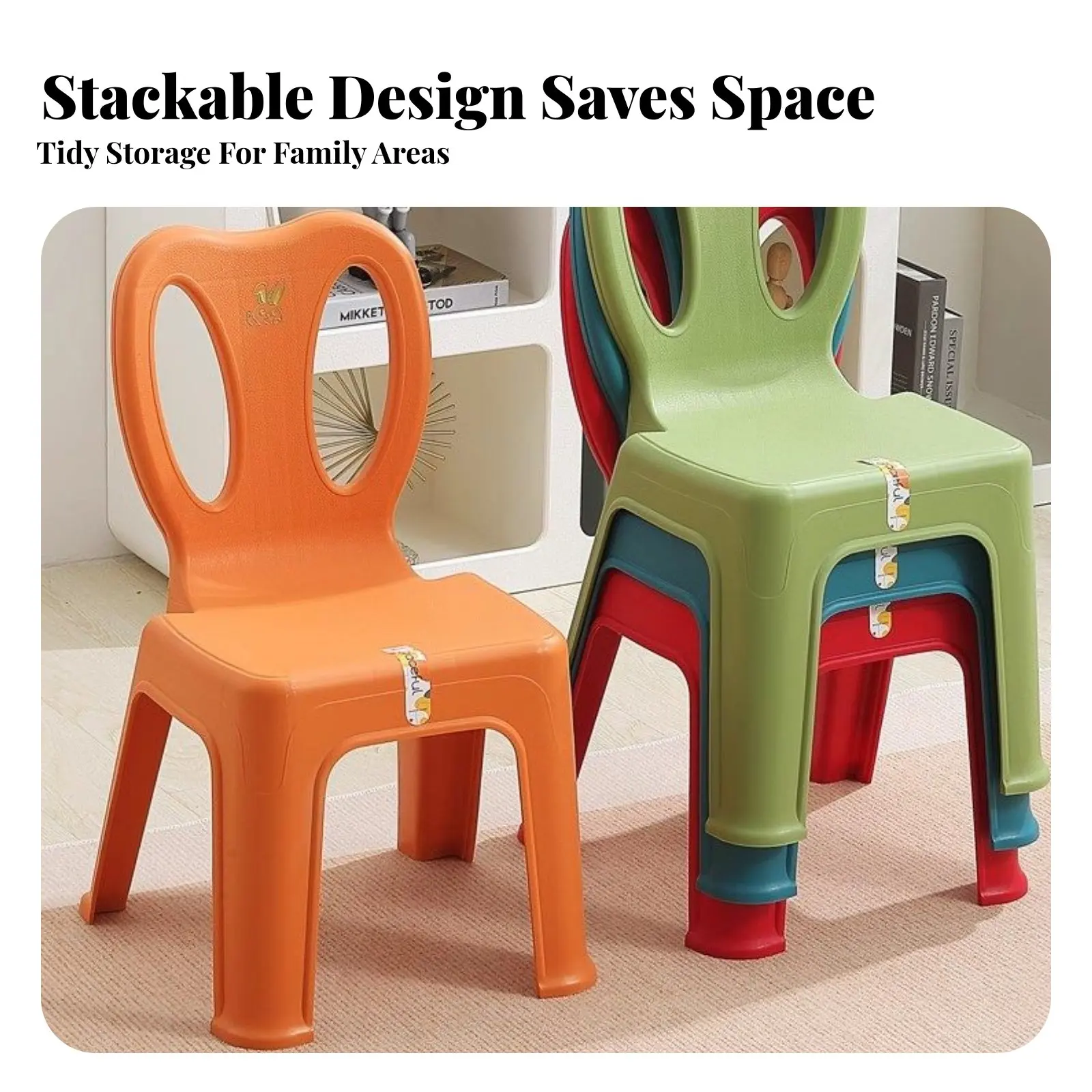 子供用背もたれ付きスツール、厚みのある構造、子供用ローシート、頑丈、大人、学生、寝室用の滑り止め足付き。