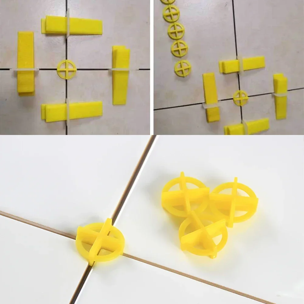 50/500Pcs Ceramic Tile Leveling System Spacers Clips Wedge for Tiling Fixing Floor Wall Gap Leveling System Construction Tool