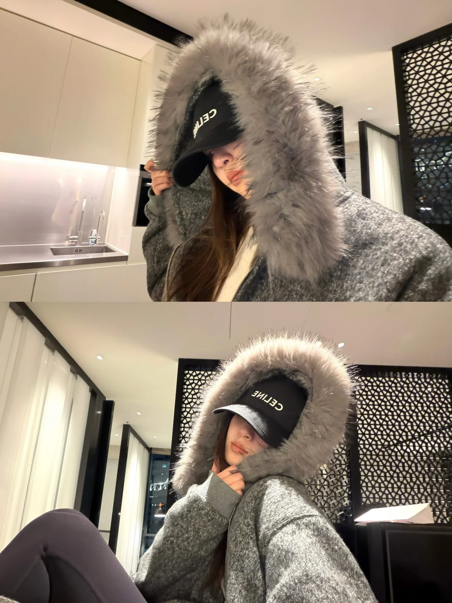 

Warm Winter Aosphere Thiened Cotton Jaet Women's Small Size Hooded ort Loose Sweatirt Polyester Fiber Windproof Lon...