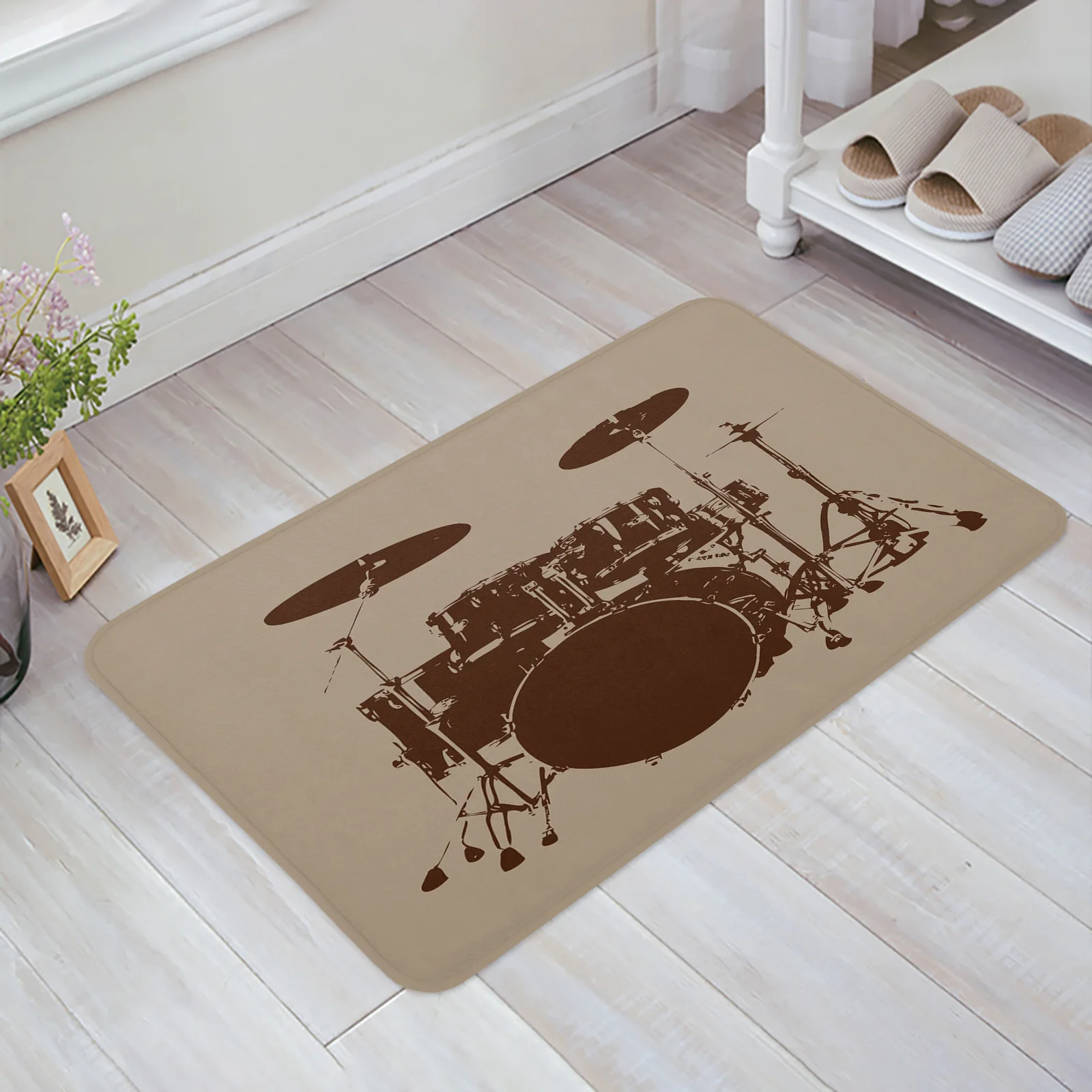 Jazz Drum Music Equipment Bedroom Floor Mat Home Entrance Doormat Kitchen Bathroom Door Decoration Carpet Anti-Slip Foot Rug