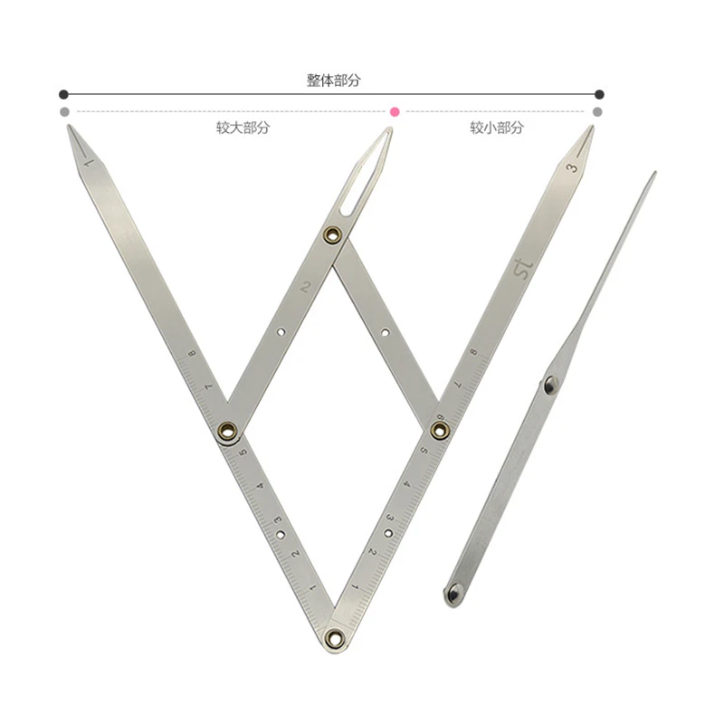 Stainless steel Golden Ratio CALIPERS Microblading Permanent Makeup Eyebrow Measure Tool Mean Golden Eyebrow DIVIDER