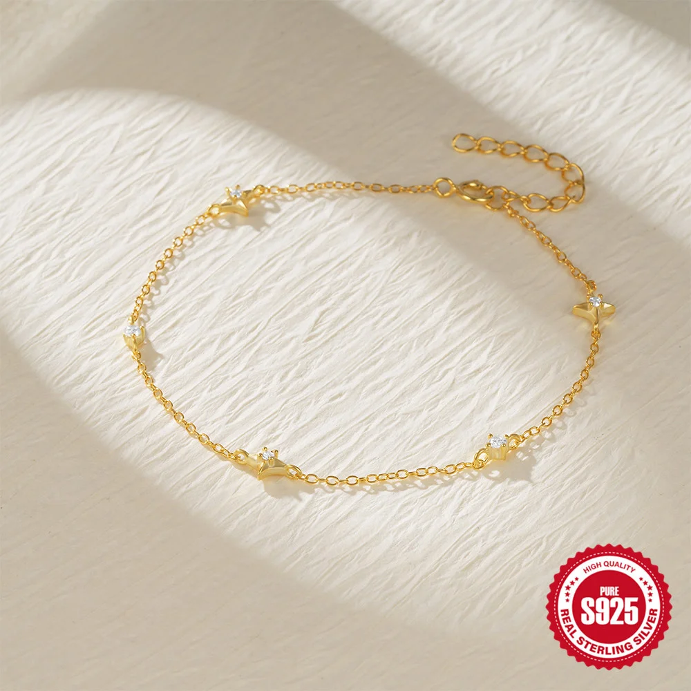 

Корейский браслет из стерлингового серебра S925, модная эмаль с золотым стержнем, персонализированные легкие роскошные женские украшения