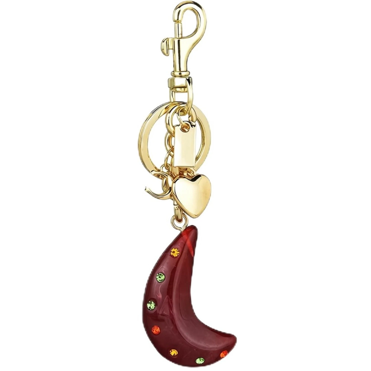 Fashionable Banana Metal Key Chains Personalized Women's Crescent Fruit Pendant Handbag Wallet Keychain Jewelry