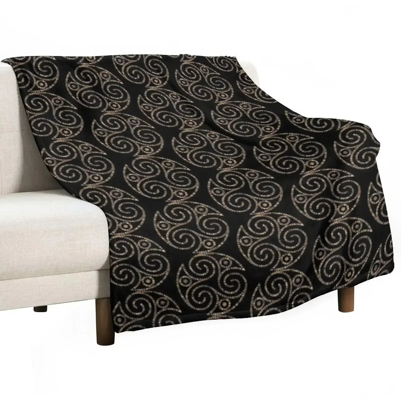 Triskelion Celtic-Triple spiral symbol-Mosaic Patterns Throw Blanket For Sofa Thin Heavy Comforter Blankets