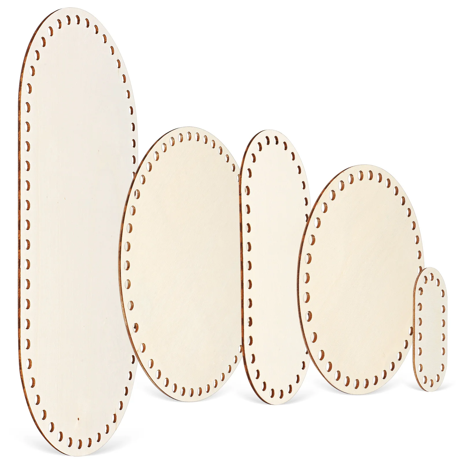 

5Pcs Crochet Base with Holes Wood Slices Bulk Craft Supplies Sturdy Construction DIY Projects Wood Slices Bulk