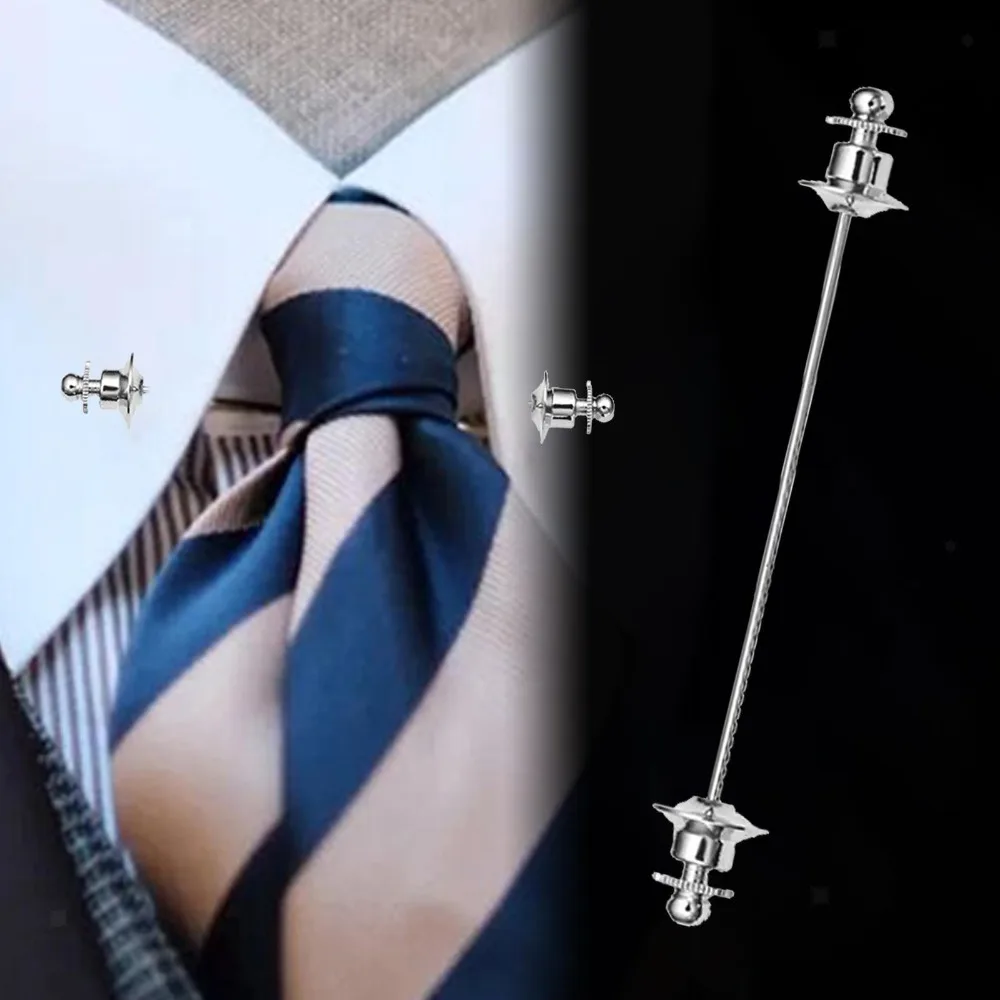 Formal Collar Bar Pin Fashion 70mm Men's Shirt Tie Brooch Copper Gift Accessories Bar Pin Shirt