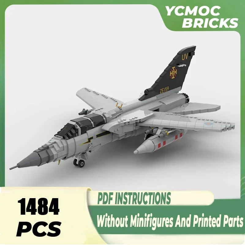 Military Series Moc Building Blocks 1:35 Scale Panavia Tornado ADV F.3 Model  Aircraft Bricks DIY Assembly Fighter Toys For Kids