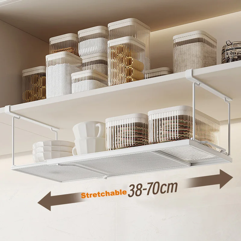 Expandable Bathroom Hanging Rack Towel Shampoo Storage Rack Multi-Purpose Kitchen Under Cabinet Spice Storage Basket Shoe Rack