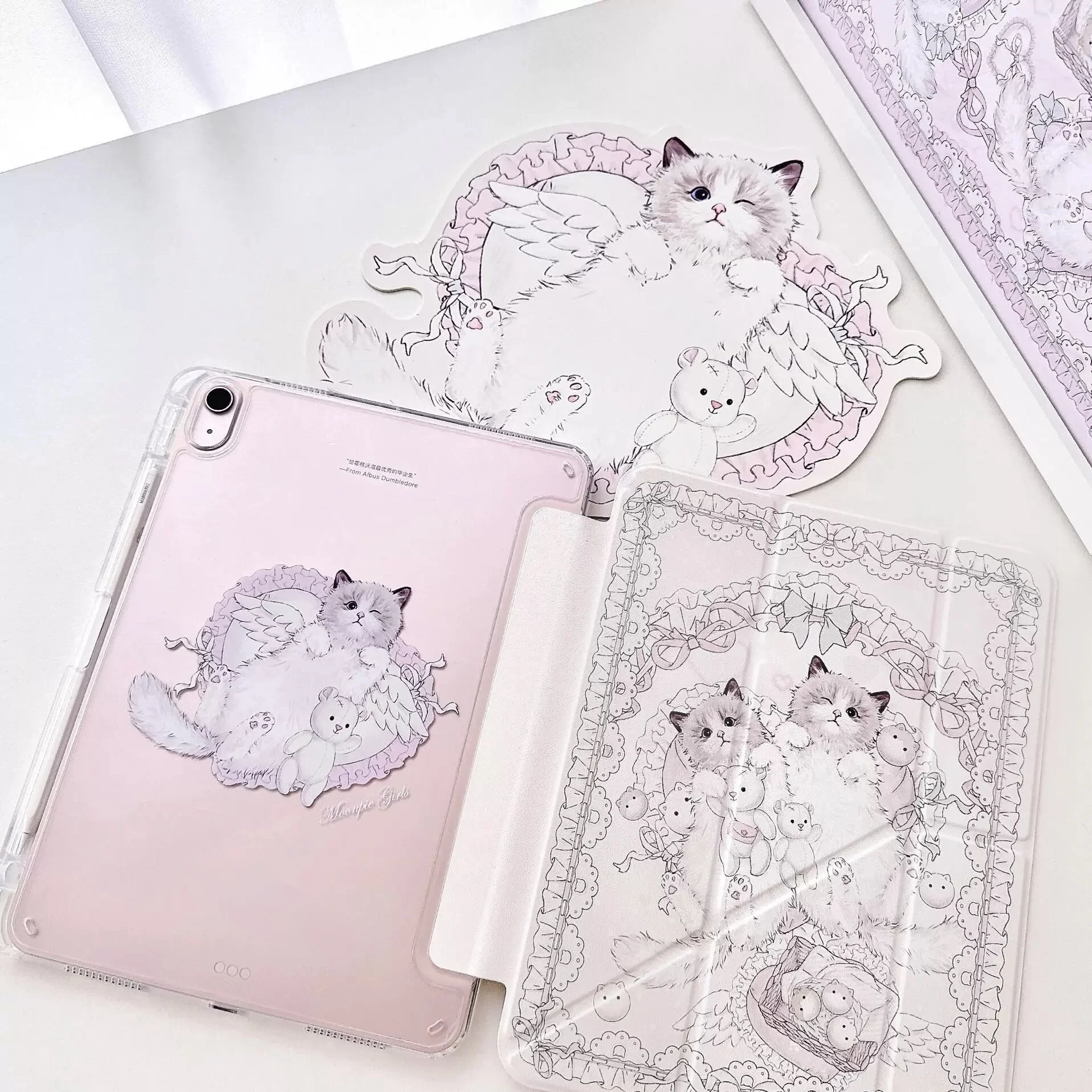 

Original ragdoll cat series, light and thin protective case, suitable for iPad, acrylic material, three-folding, anti-bending ma