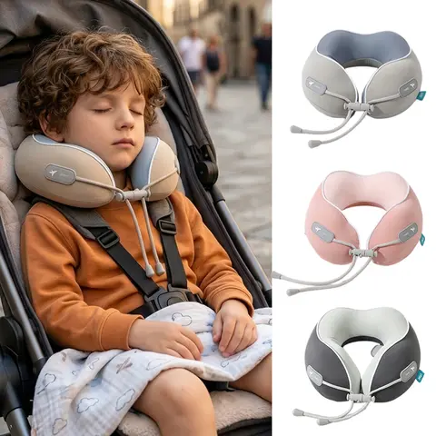 Baby 360° U-Shaped Memory Foam Neck Pillow Kid's Seat Naps Outing Travel Slow Rebound Support Neck Pillow with For Children Gift