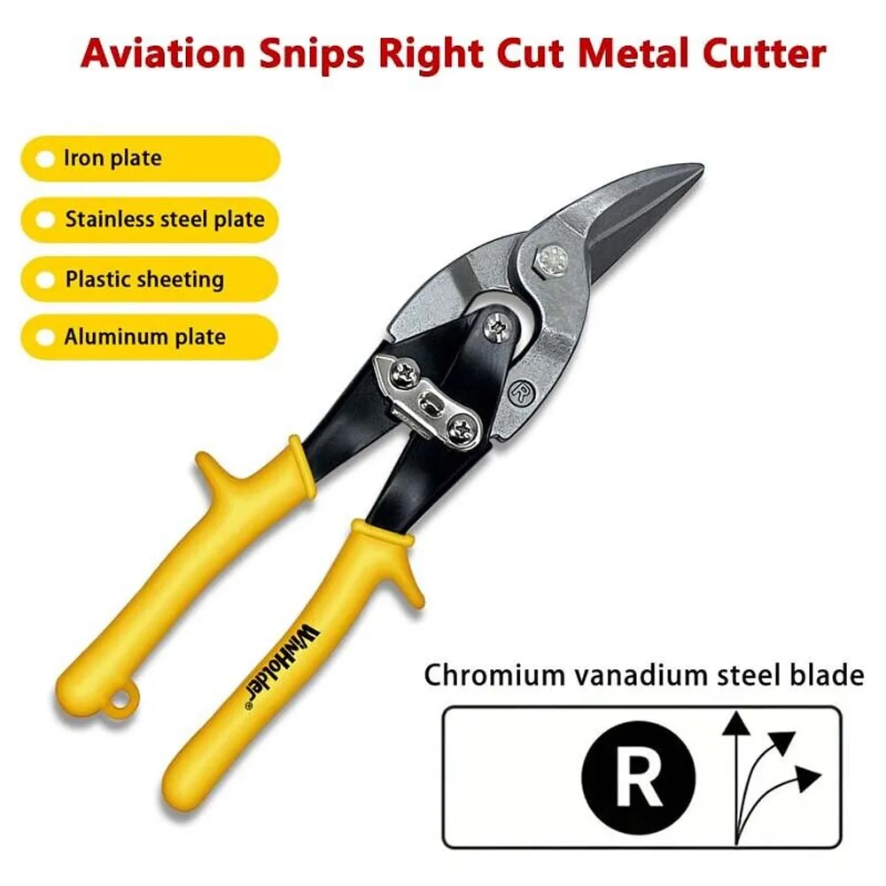 

New Aviation Snips Right Cut Metal Cutter Sheet Metal Cutter Shear Cutting Tool Right with Hang Hole and Safety Latch