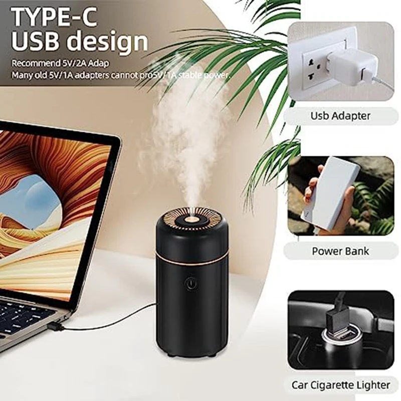 ناشر رائحة USB للسيارة للزيوت الأساسية ، ناشر زيت العلاج العطري ، المنزل والسفر ، 7 ألوان