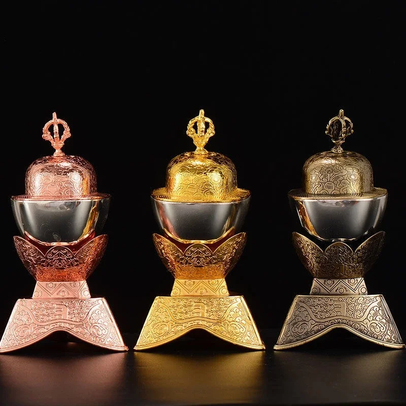 

Bronze Tibetan Toba Bowl Tantric Alloy Handicraft Buddhist Auspicious Tribute Buddhism Home Gift Collection Desktop Decorative